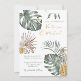 Tropische Oase Moderne Palmblattdrähte Einladung