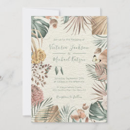 Tropische Oase Moderne Palmblattdrähte Einladung