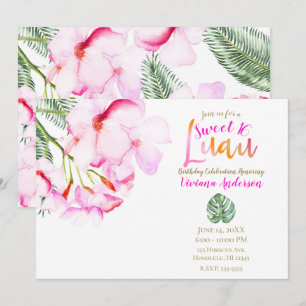 Tropische Oase Pink Grüne Hawaiianische Blumen Swe Einladung