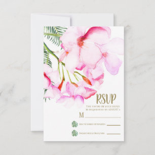 Tropische Oase Pink Grüne Hawaiianische Florale RS RSVP Karte