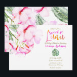 Tropische Oase Rosa Grünhawaiianischer Blumensüß 1 Einladung<br><div class="desc">Anpassen für jedes Ereignis</div>