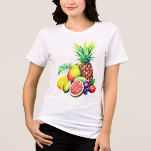 Tropische Obstcollage Tri-Blend Shirt
