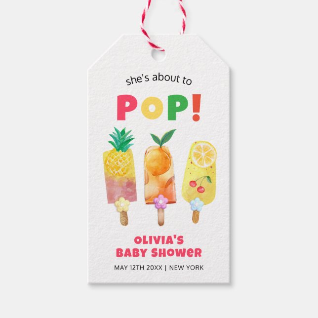 Tropische Obstcreme zum Pop Kinderdusche bereit Geschenkanhänger (Vorderseite)