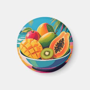 Tropische Obstschale Illustration Magnet