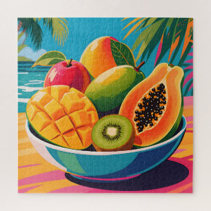 Tropische Obstschale Illustration Puzzle