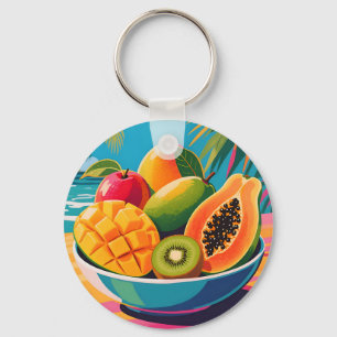 Tropische Obstschale Illustration Schlüsselanhänger