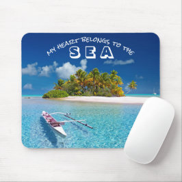 Tropische Ocean Beach Typografie Mousepad