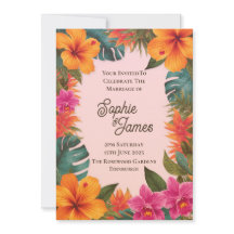 Tropische Orange-Pinke Hibiskus-Blumen-Hochzeitsei