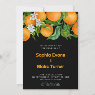 Tropische Orangen-Orangen-Hochzeit Einladung