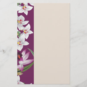 Tropische Orchideen-Blumen-Blumeninsel-Briefpapier Briefpapier
