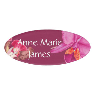 Tropische Orchideen-Blumen-Blumennamensumbau Namenschild