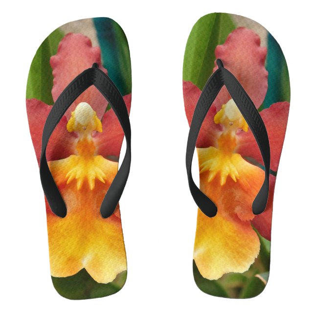 Tropische Orchideen Flip Flops (Fußbett)