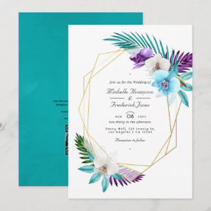 Tropische Orchideen Geometrischer QR-Code RSVP Hoc Einladung