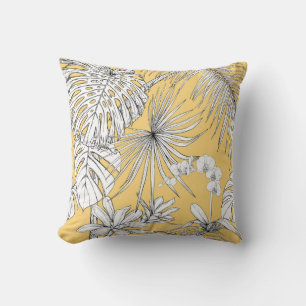 Tropische Orchideen: Gravur Vintage-Muster Kissen