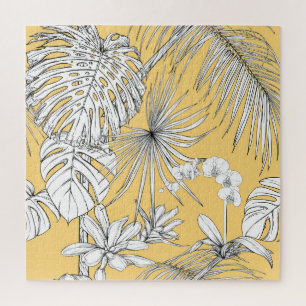 Tropische Orchideen: Gravur Vintage-Muster Puzzle