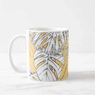 Tropische Orchideen: Vintages Muster gravieren Kaffeetasse