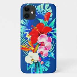 Tropische Orchideenpalme Monstera Hawaiianblau Case-Mate iPhone Hülle