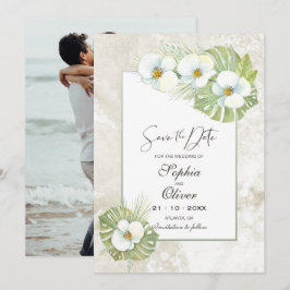 Tropische Orchids Hochzeit Save The Date