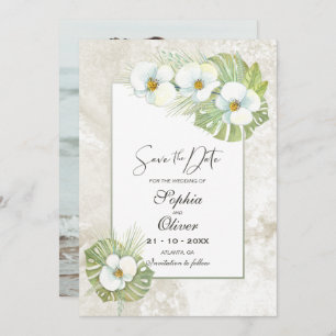 Tropische Orchids Hochzeit Save The Date