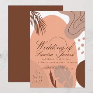 Tropische organische Formen Botanische Hochzeit Einladung