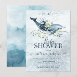 Tropische Ozean-Dolphin-Babydusche Einladung