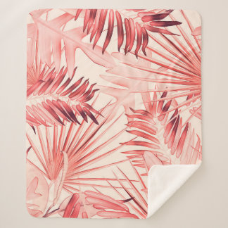 Tropische Palm-Blätter, hawaiianisches Stilmuster. Sherpadecke