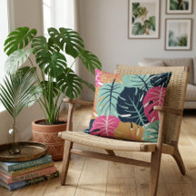 Tropische Palm-Blätter in Rosa und Blau | dekorati