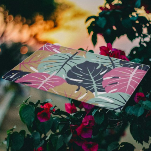 Tropische Palm-Blätter in Rosa und Blau | dekorati Schneidebrett (Von Creator hochgeladen)