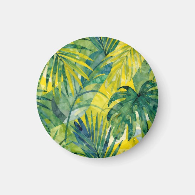 Tropische Palm Monstera Dschungelblätter Magnet (Vorne)