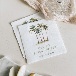 Tropische Palm- und Strand-Hochzeitsdusche Serviet Serviette