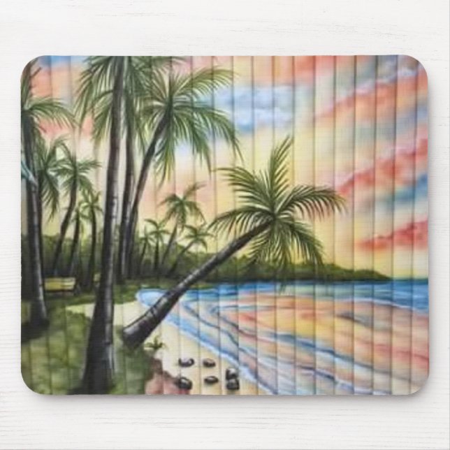TROPISCHE PALMBÄUME STRANDSTRÄNDE MOUSEPAD (Vorne)