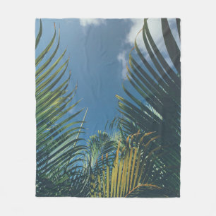 TROPISCHE PALMBLÄTTER FLEECEDECKE