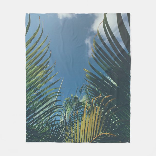 TROPISCHE PALMBLÄTTER FLEECEDECKE (Vorderseite)
