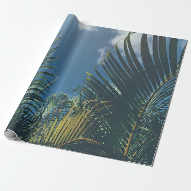 TROPISCHE PALMBLÄTTER GESCHENKPAPIER (Ungerollt)