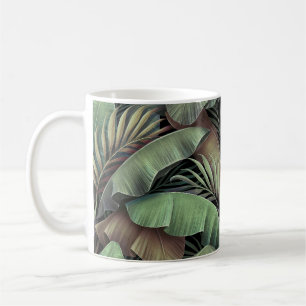 Tropische Palmblätter, handgezeichnete 3D-Illustra Kaffeetasse