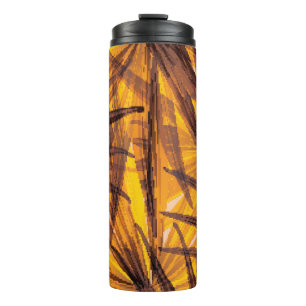 Tropische Palmblätter-Illustrationsmuster Thermosbecher