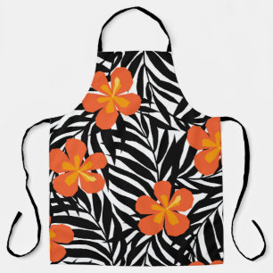 Tropische Palmblätter im Vintage-Appliqué-Stil. Schürze