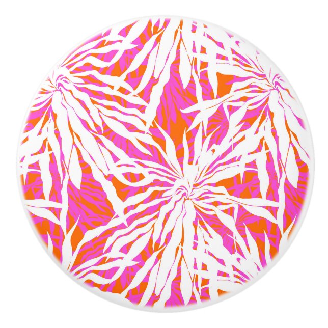 Tropische Palmblätter Keramikknauf (Vorderseite)