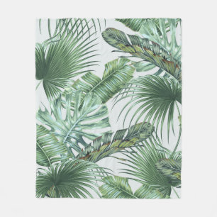 Tropische Palmblätter, Monstera, Bananenblatt, Dsc Fleecedecke