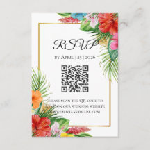 Tropische Palmblätter RSVP-Karte | Sommerdestinati