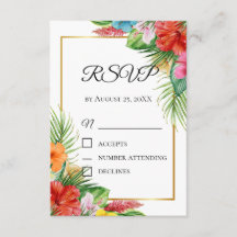 Tropische Palmblätter RSVP-Karte | Sommerdestinati