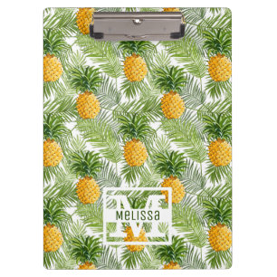 Tropische Palmblätter u. Ananas   addieren Ihren Klemmbrett