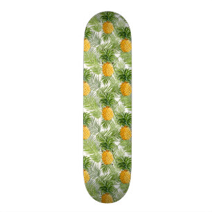 Tropische Palmblätter u. Ananas Skateboard