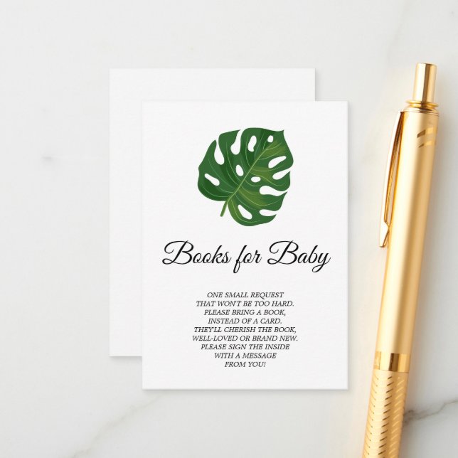 Tropische Palmbücher für die Kinderkarte Begleitkarte (Vorderseite/Rückseite Beispiel)