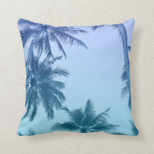 Tropische Palme-aquamarine Steigung Trendy Kissen