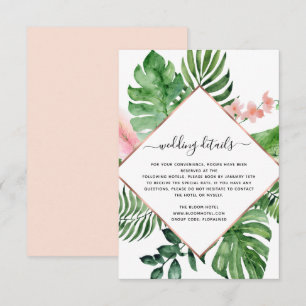 Tropische Palme Aquarell Geometrische Hochzeitsdet Einladung