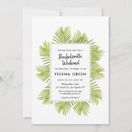 Tropische Palme Bachelorette Wochenende Einladung
