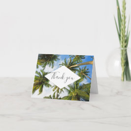Tropische Palme-Florida-Strand-Hochzeit danken Dankeskarte