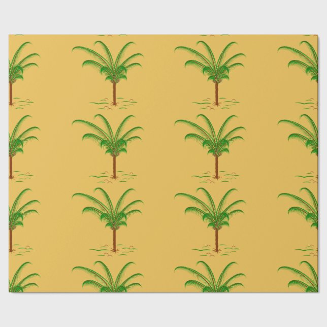 Tropische Palme Geschenkpapier (Saum)