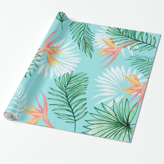 Tropische Palme Geschenkpapier (Ungerollt)